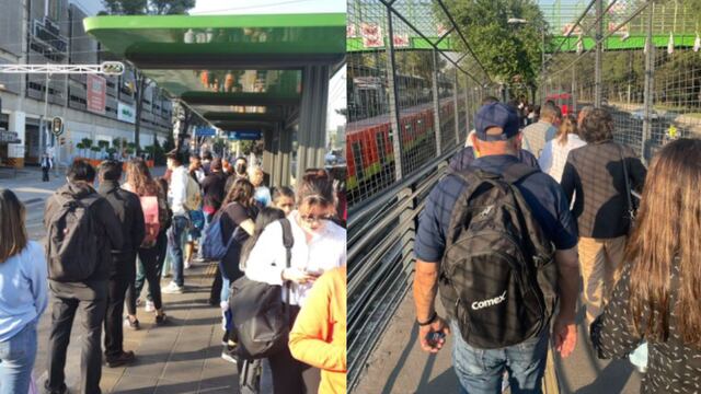 Largas filas en el Metrobús CDMX hoy 29 de abril