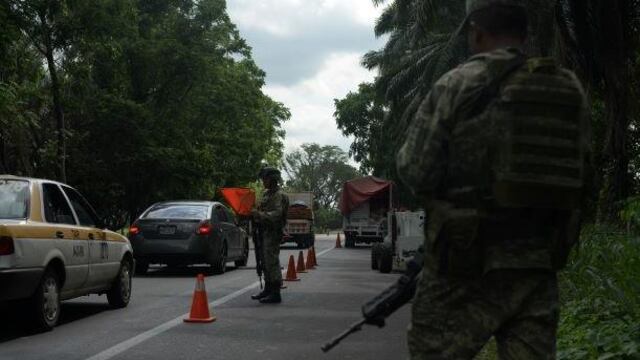 Retén militar en Chiapas