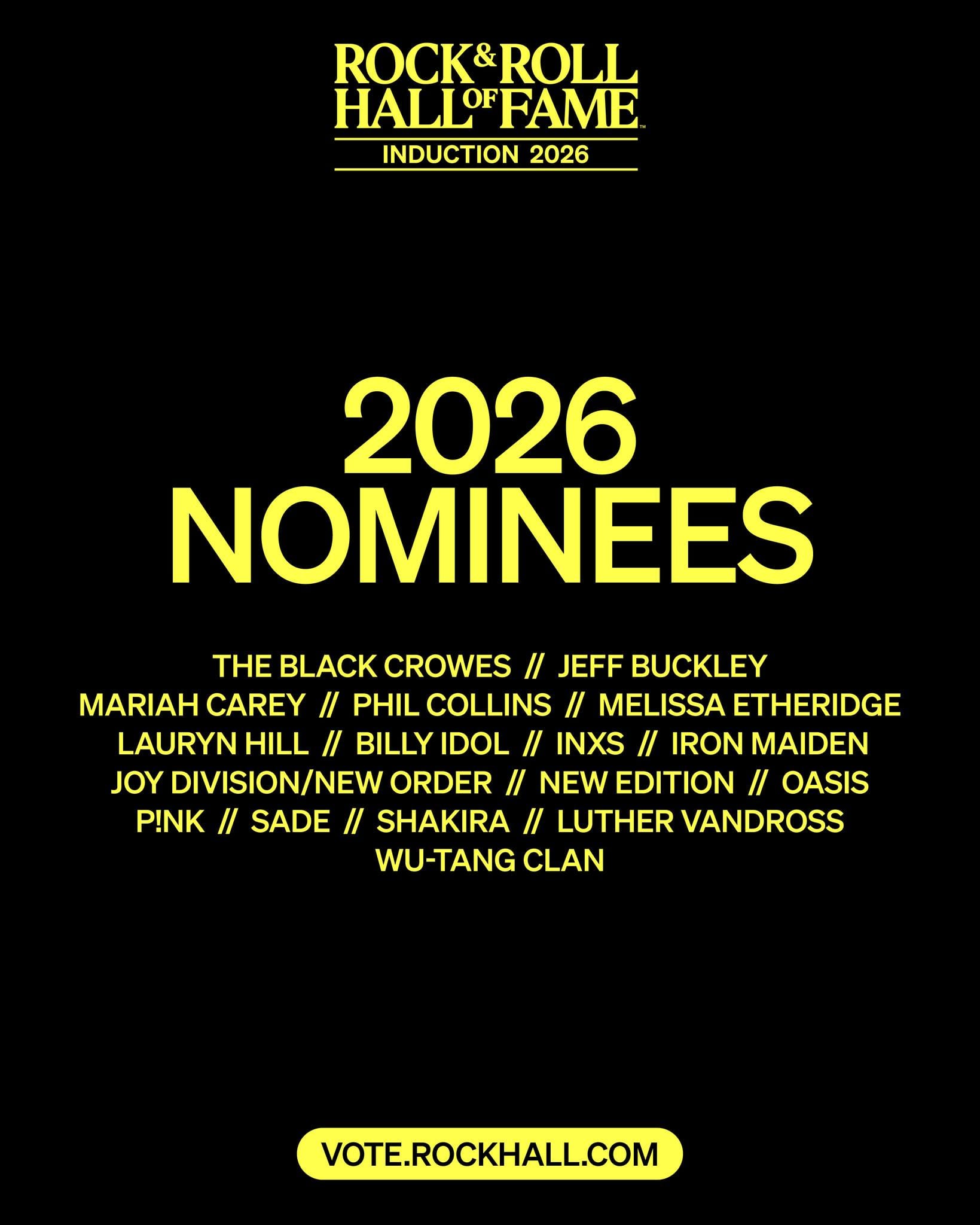 Nominados Rock & Roll Hall of Fame 2026