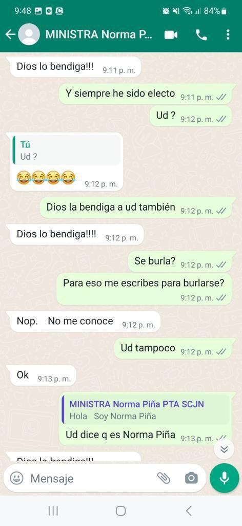 ALEJANDRO ARMENTA COMPARTIÓ CONVERSACIÓN CON NORMA PIÑA EN DONDE "INTENTÓ" AMENAZARLO