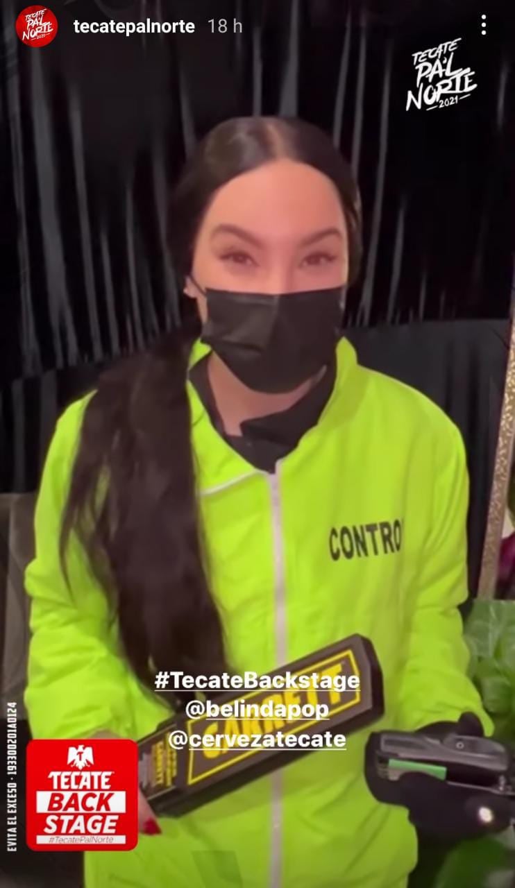 Belinda se disfrazó de guardia de seguridad en el Tecate Pa’l Norte