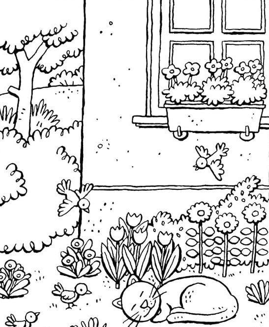 Dibujos de primavera para colorear