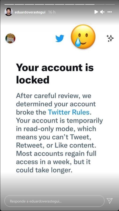 Twitter suspende cuenta de Eduardo Verástegui