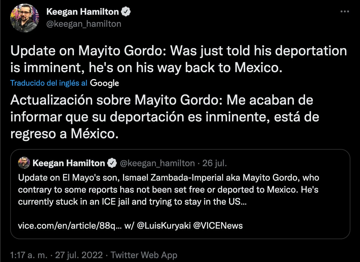 ¿Ismael Zambada Imperial "Mayito Gordo" fue deportado a México? Esto es lo que sabemos