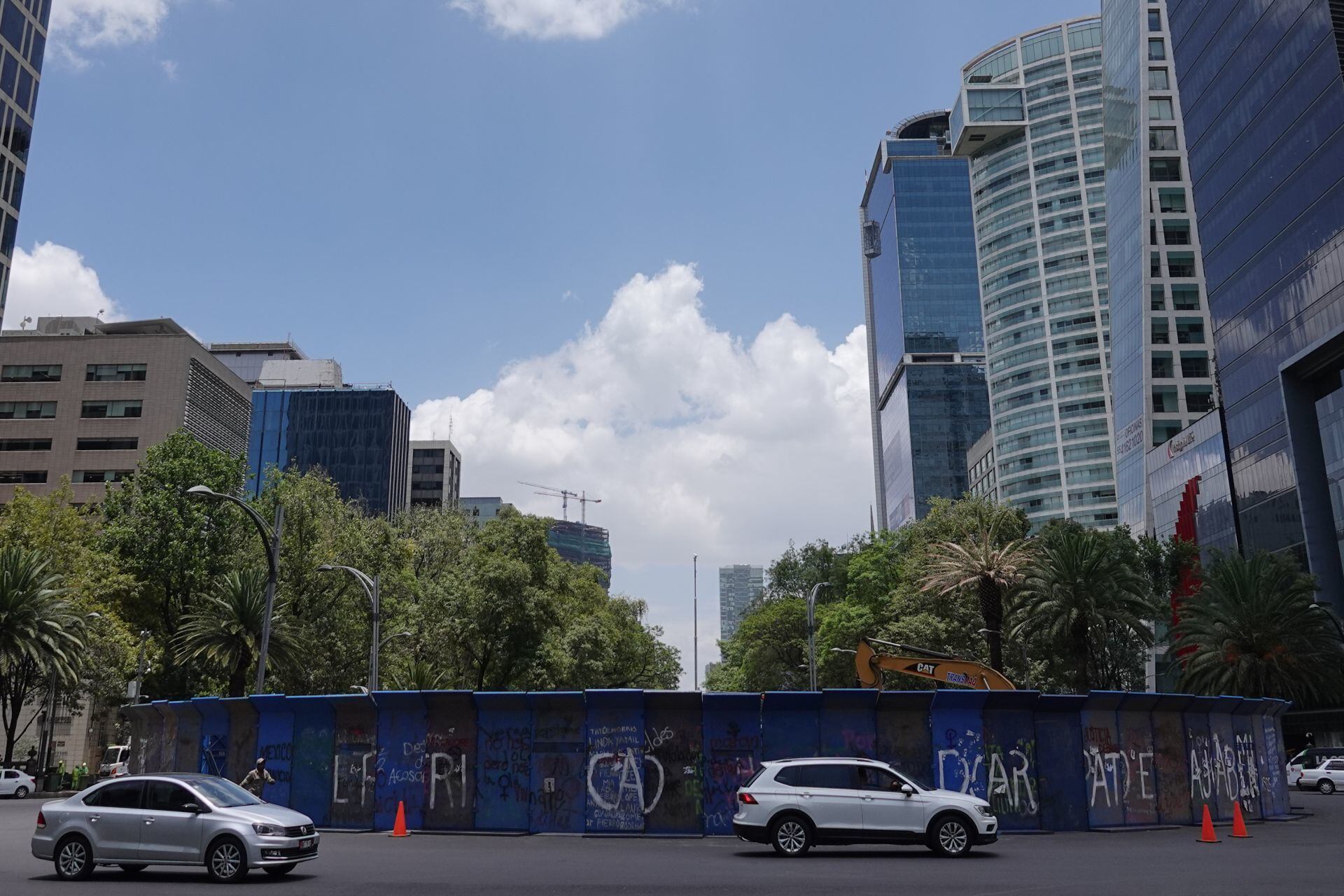 Las vallas alrededor de la Glorieta de la Palma