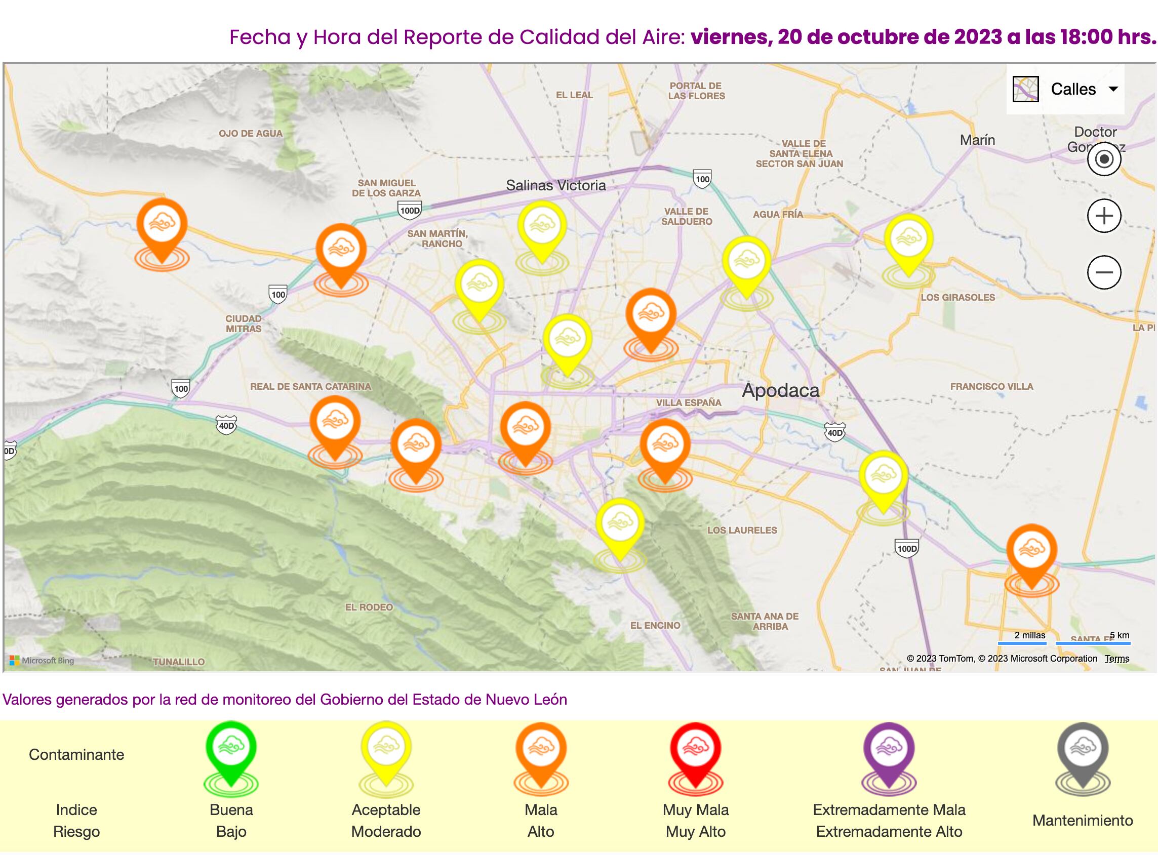 Mala calidad del aire en Nuevo León