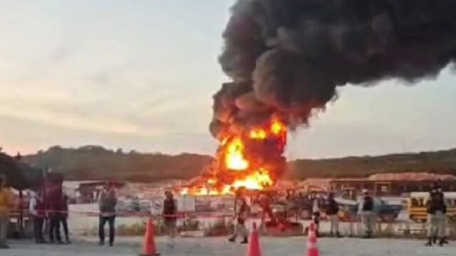 Tren Maya: incendio consume depósito de diésel en Campeche