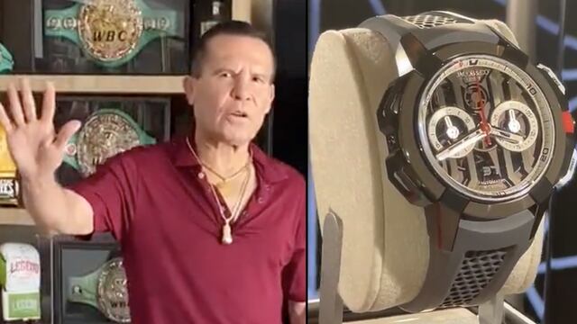 Julio César Chávez y su reloj en homenaje