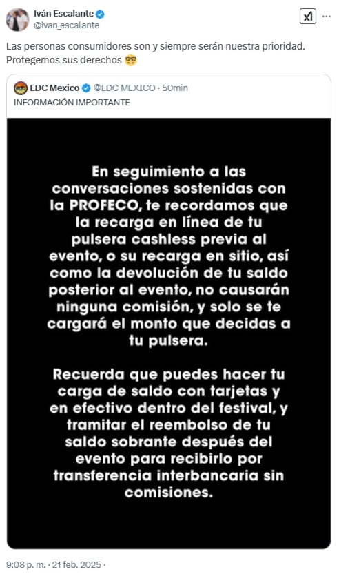EDC México 2025: Profeco tiene un aviso sobre las comisiones y pulseras cashless