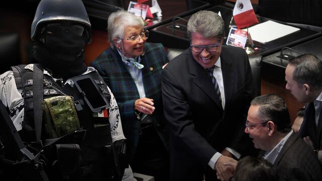 Ricardo Monreal en la Cámara de Senadores durante la sesión del cambio de mando de la Guardia Nacional