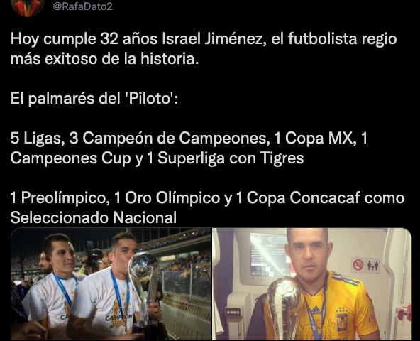Israel Jiménez y sus títulos con Tigres