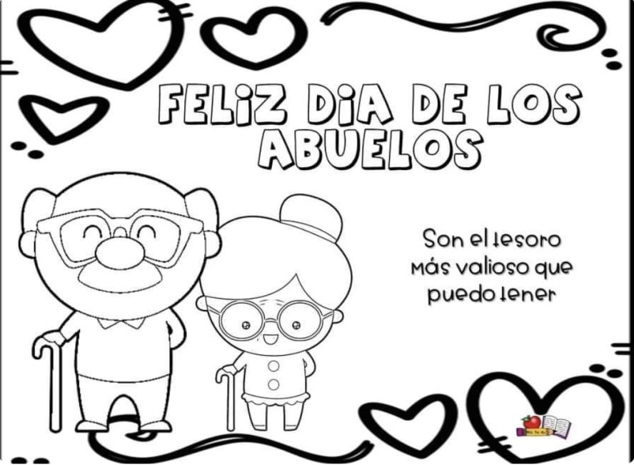 Tarjeta para el Día de los Abuelos sencilla
