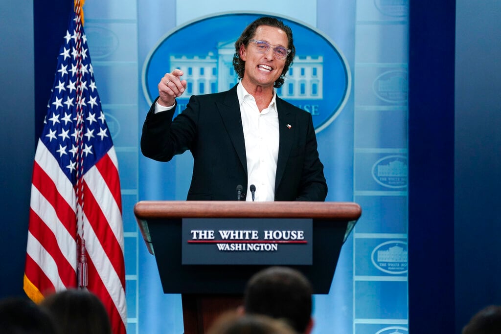 Matthew McConaughey en su visita a la Casa Blanca