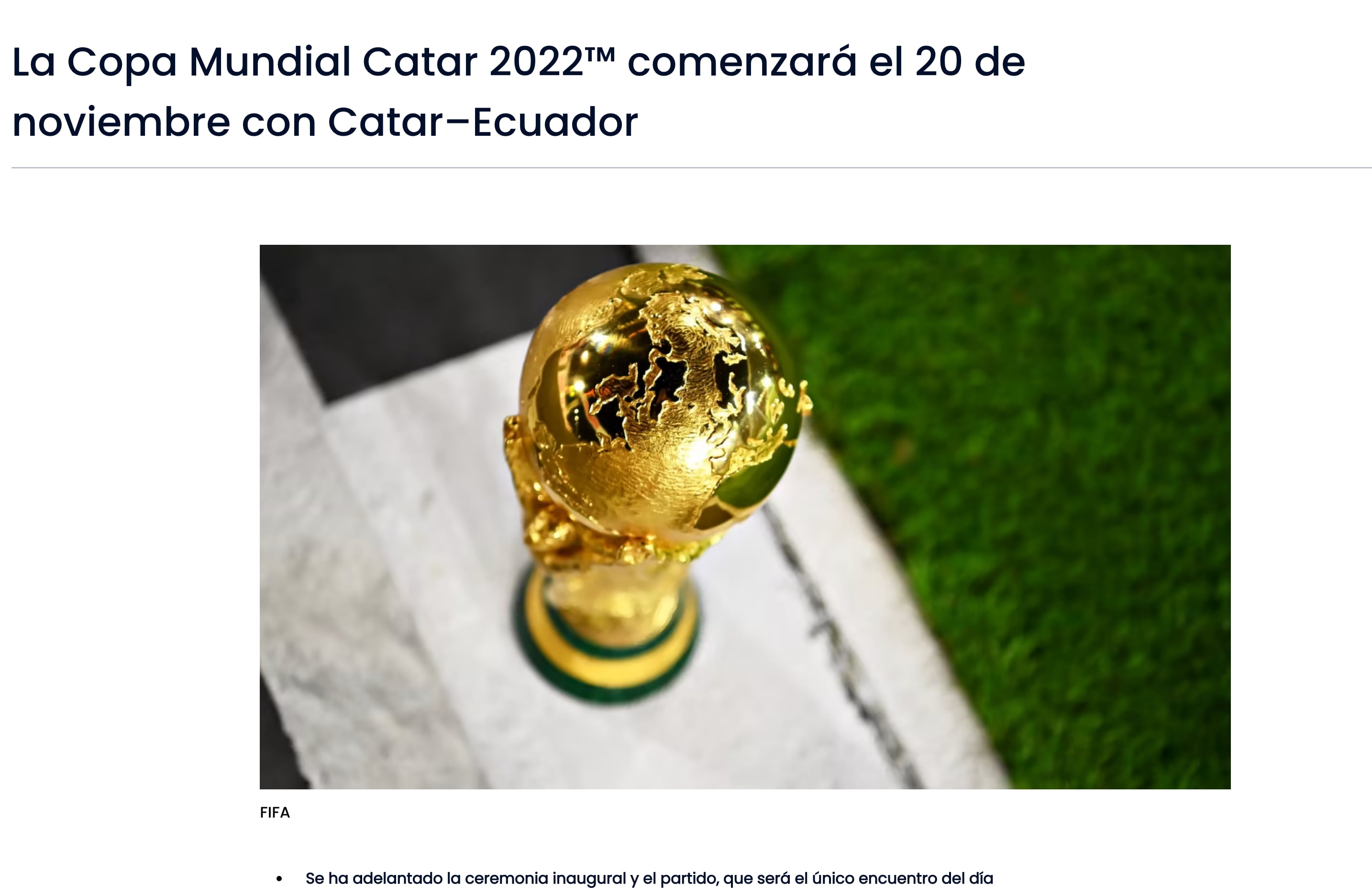 FIFA Partido Inaugural Qatar 2022