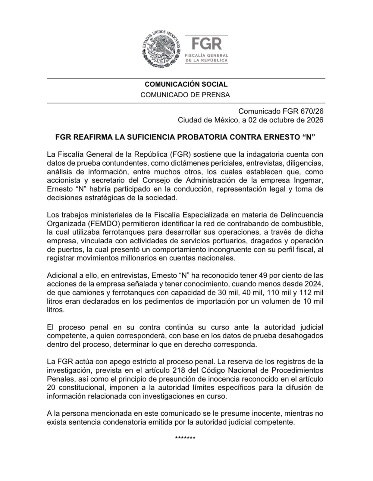 FGR sostiene investigación contra Ernesto Ruffo con peritajes y análisis financieros