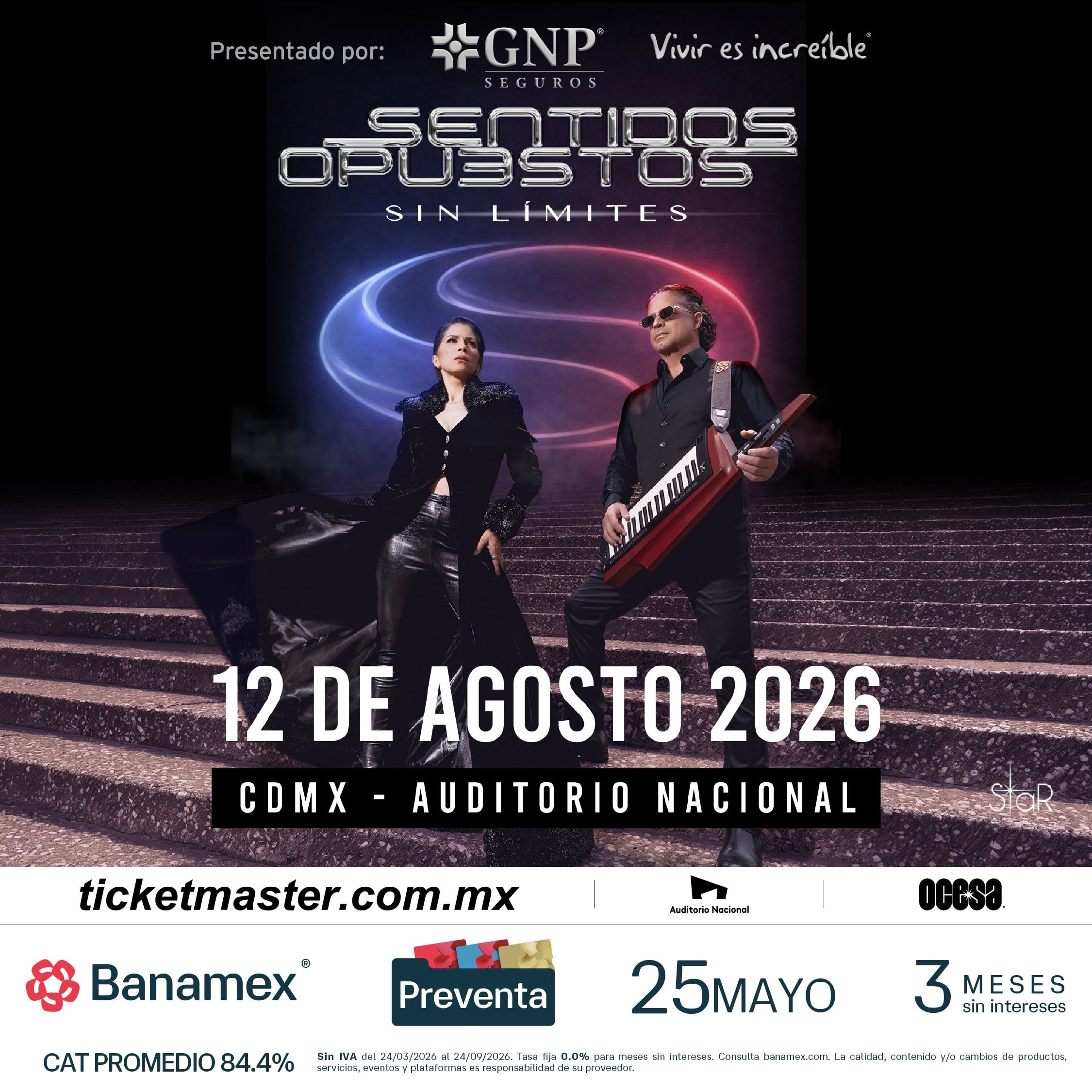 Concierto de Sentidos Opuestos en Auditorio Nacional