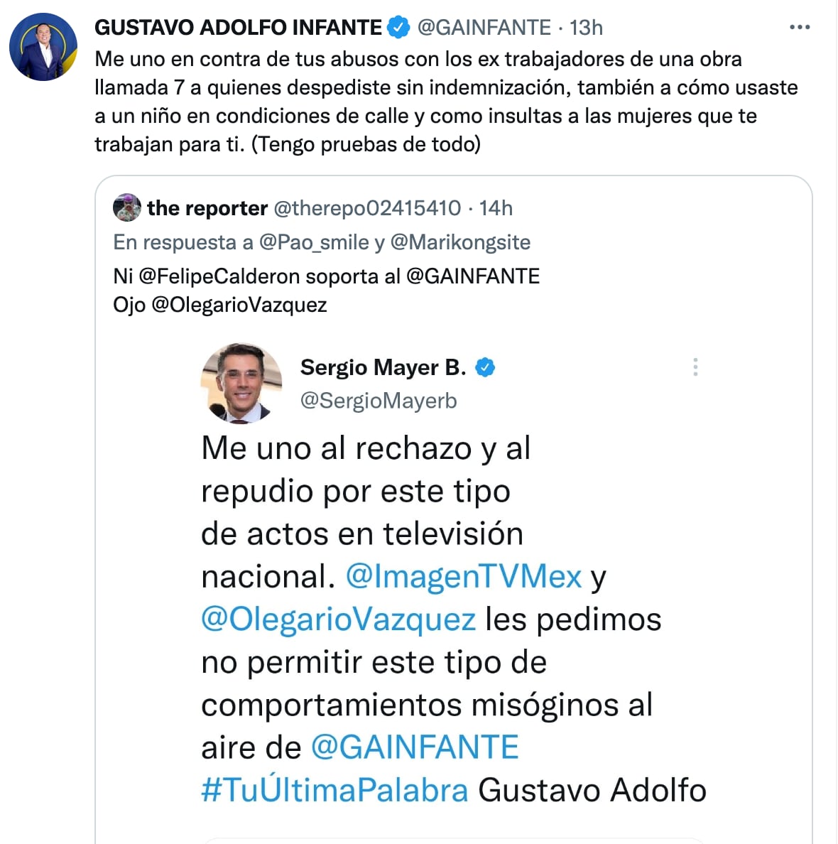 Gustavo Adolfo Infante arremete contra Sergio Mayer