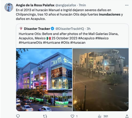 Daños en Galerías Diana Acapulco