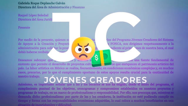 Jóvenes Creadores denuncian falta de pago de su beca por SACPC.