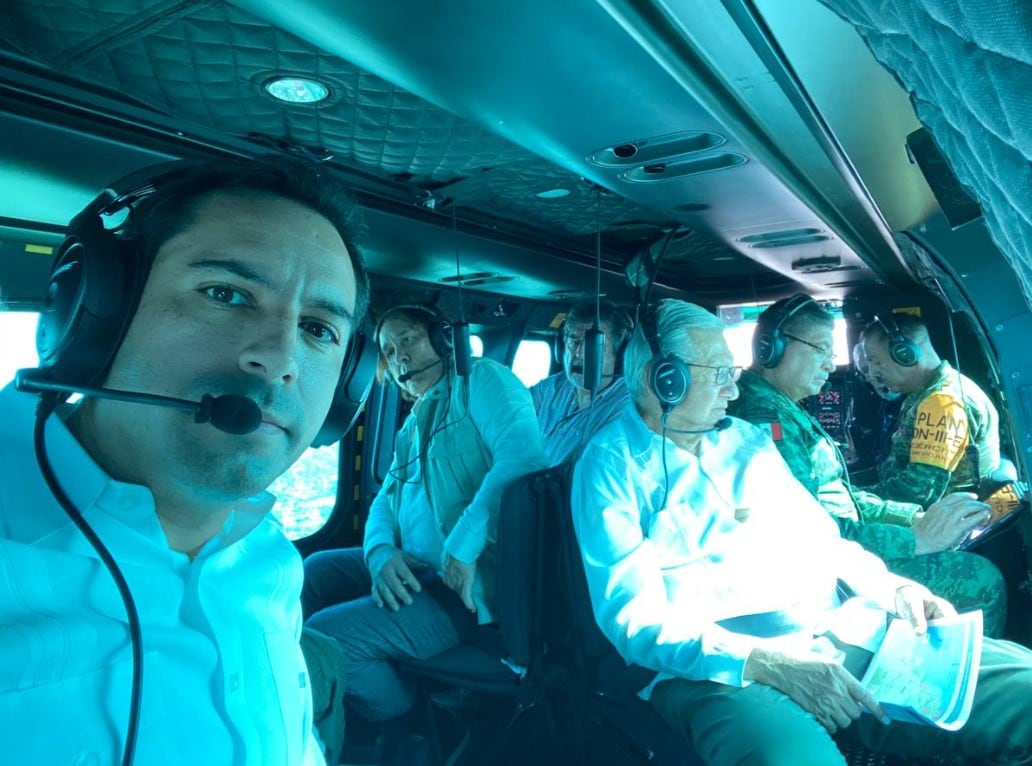 AMLO y Mauricio Vila en supervisión de Tren Maya