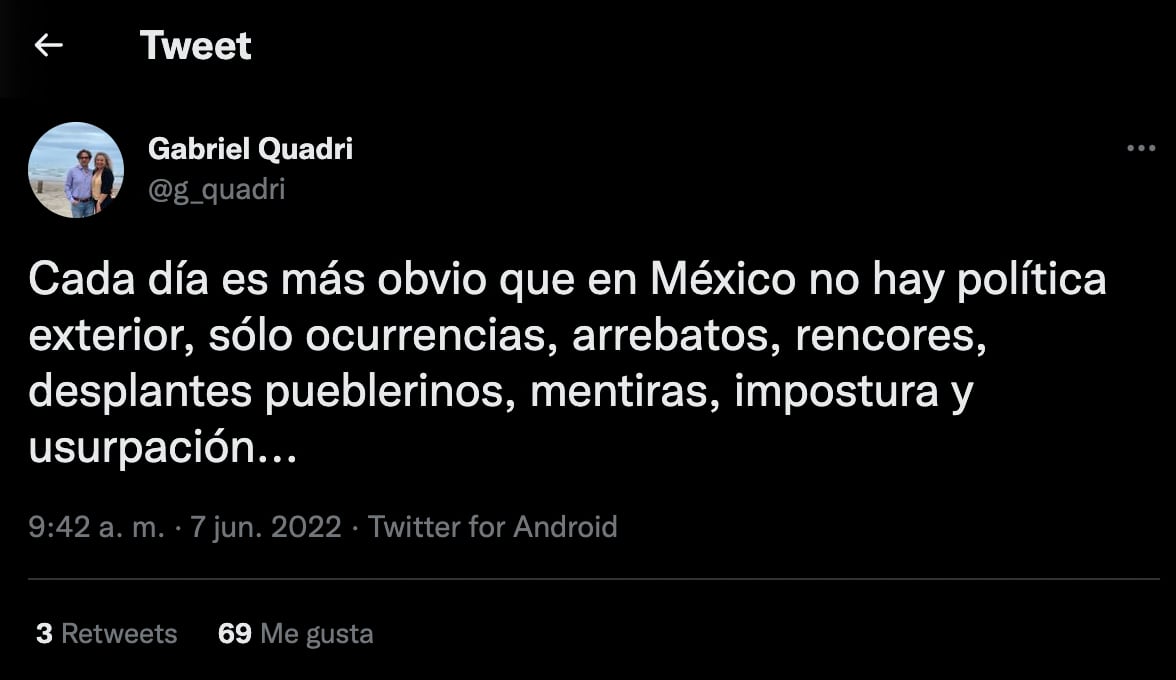 Gabriel Quadri, Twitter