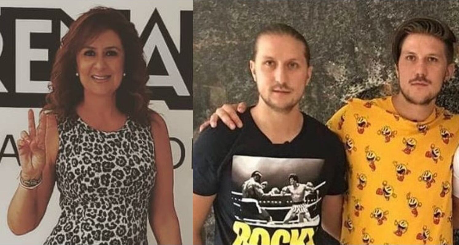 Matilde Obregón y sus hijos Francisco y Diego Forastieri