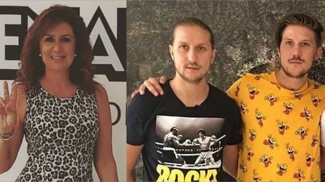 Matilde Obregón y sus hijos Francisco y Diego Forastieri