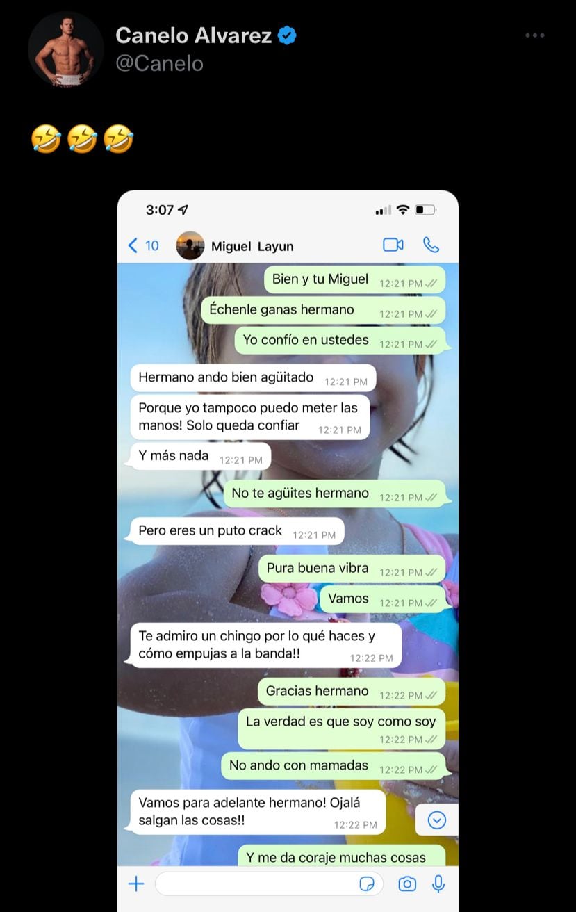 Canelo Álvarez filtró una conversación privada con Miguel Layún.