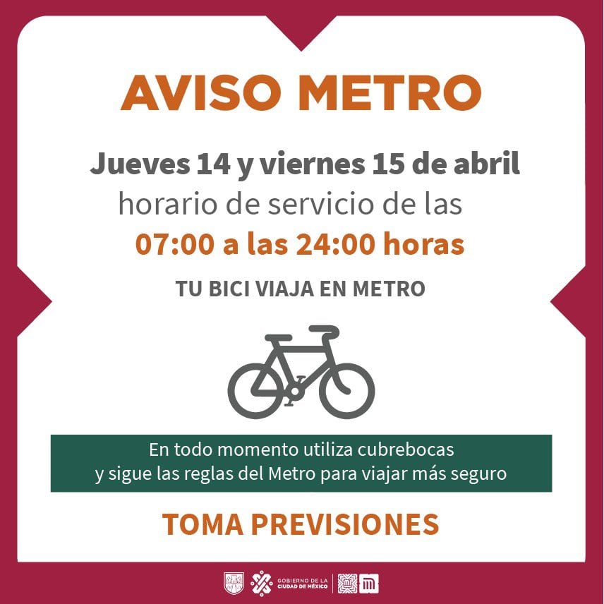 Horario Metro Jueves Santo