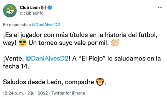 Club León defendió a Dani Alves