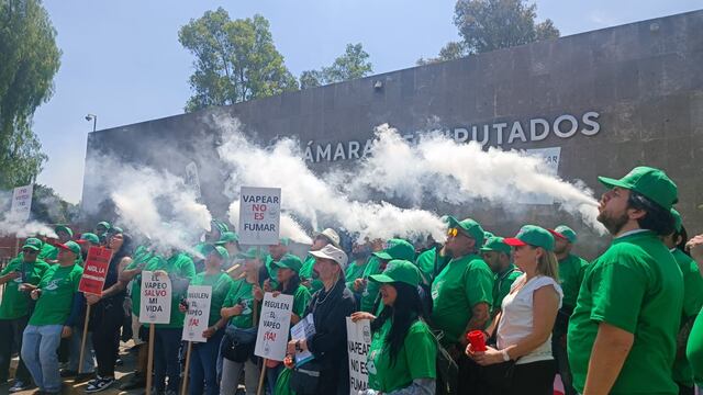 Usuarios de vapers protestan en la Cámara de Diputados