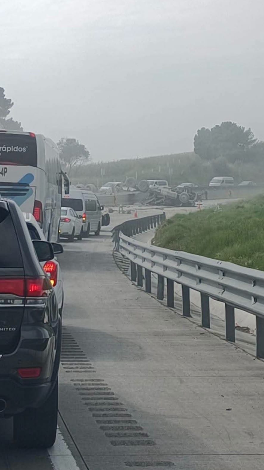 Choque múltiple en la carretera México-Puebla, kilometro 46