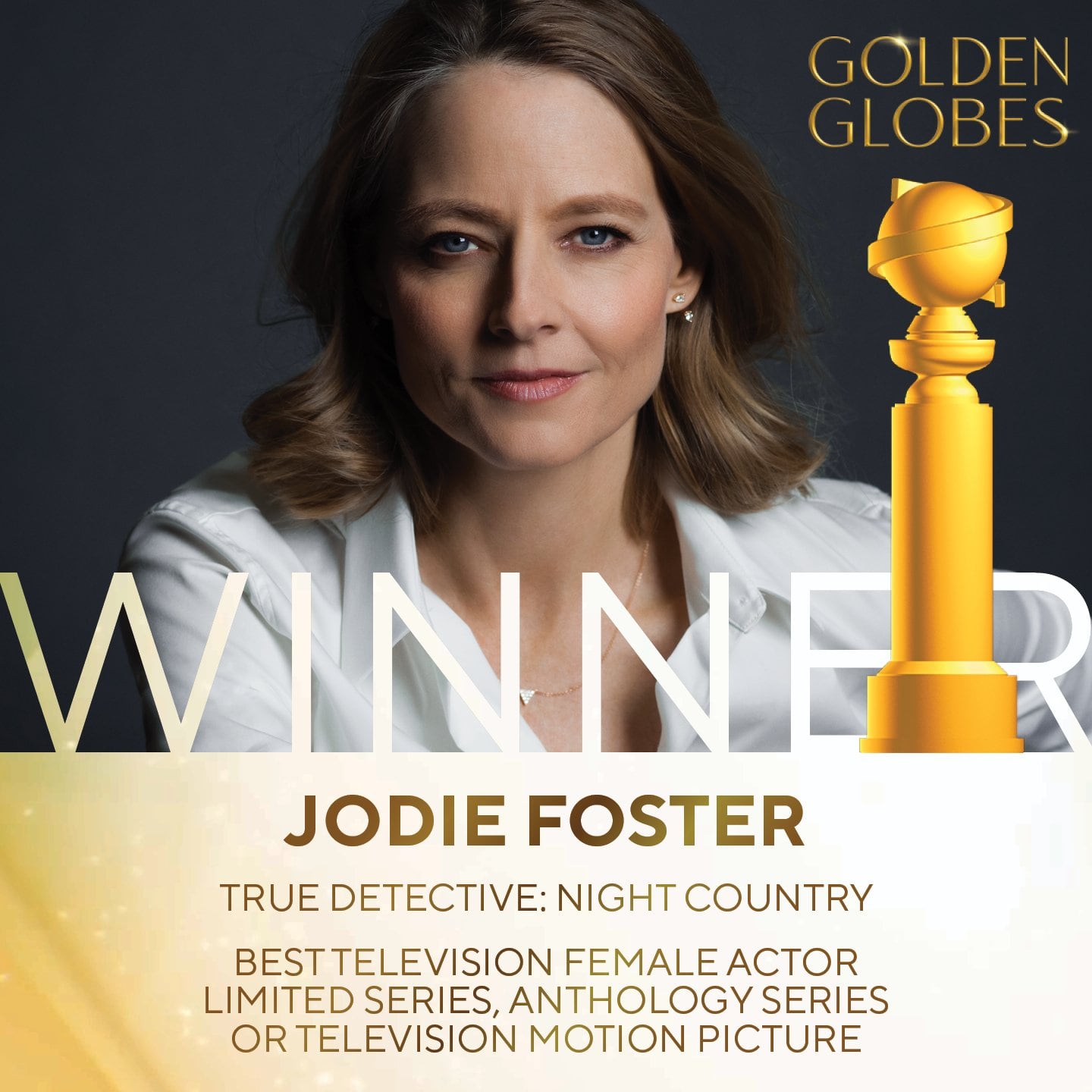 Jodie Foster, ganadora Globos de Oro 2025