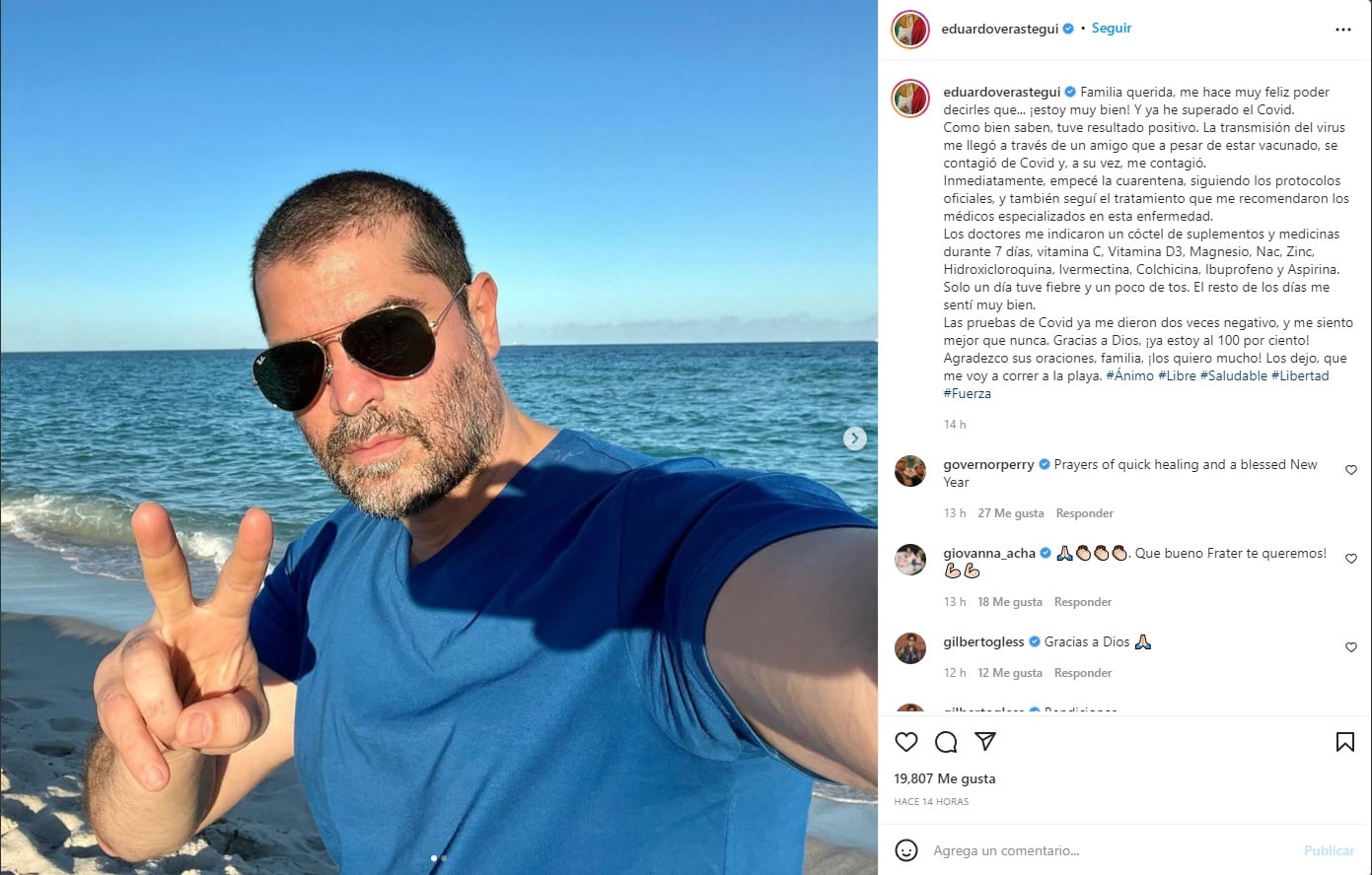Eduardo Verástegui se siente feliz de haber superado el Covid-19