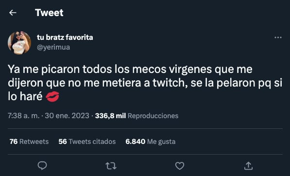 Yeri Mua en Twitter les dice a sus hater que "se la pelaron"