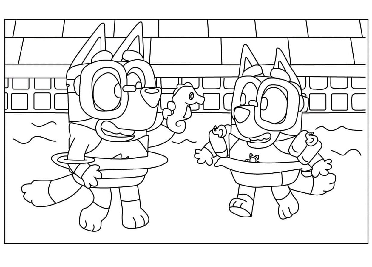 Dibujos de Bluey de vacaciones