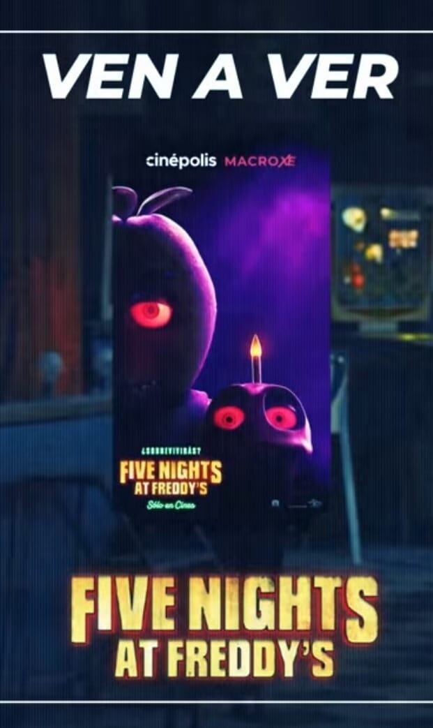 Boleto conmemorativo Five Nights at Freddy's Cinépolis