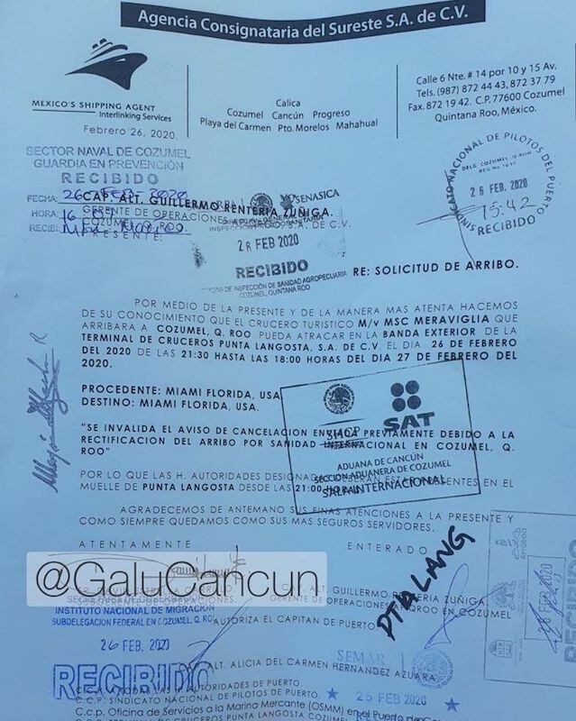 La Administración Portuaria Integral de Quintana Roo permitió la llegada.