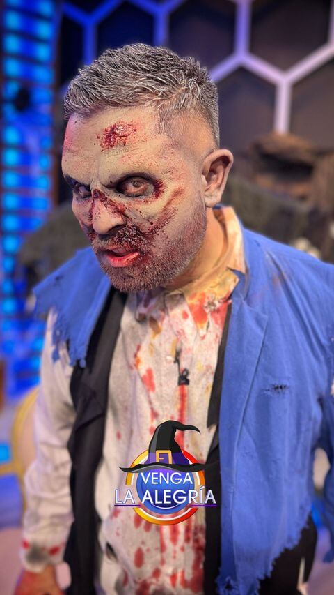 Ricardo Casares, conductor de Venga La Alegría disfrazado como ‘Zombie’.