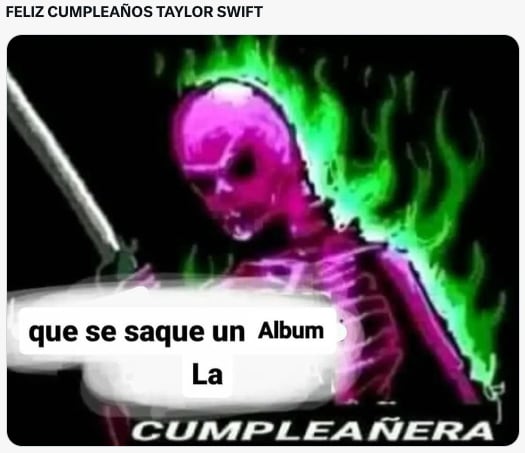 Taylor Swift cumple años este 13 de diciembre y lo celebran con memes