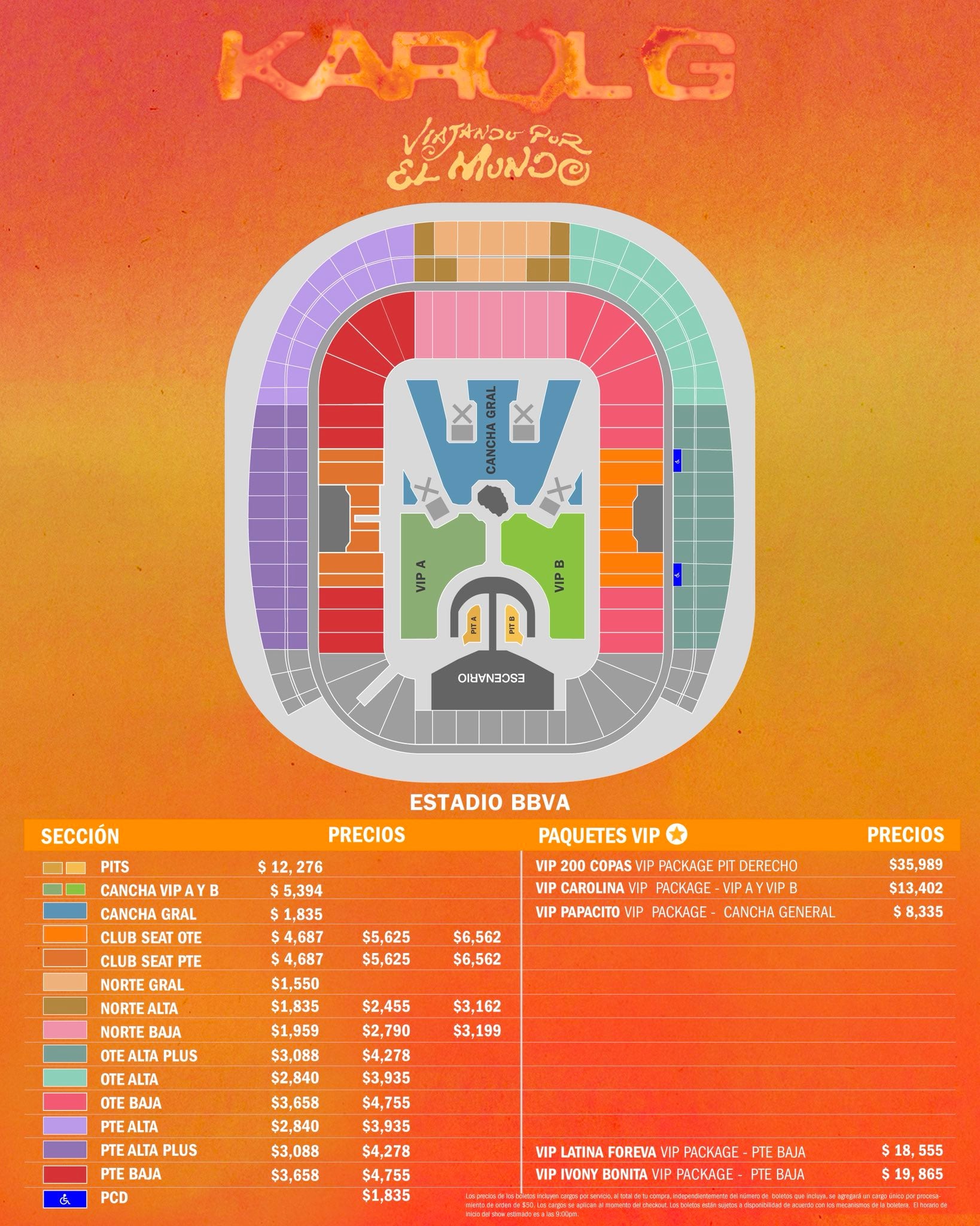 paquetes VIP para concierto de Karol G en Monterrey