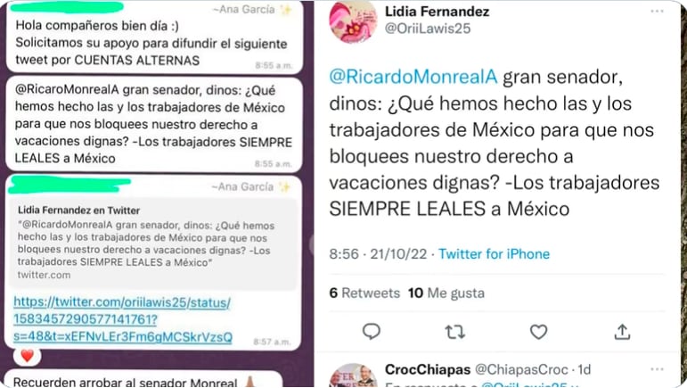 Evidencias de Ricardo Monreal donde con bots lo atacan