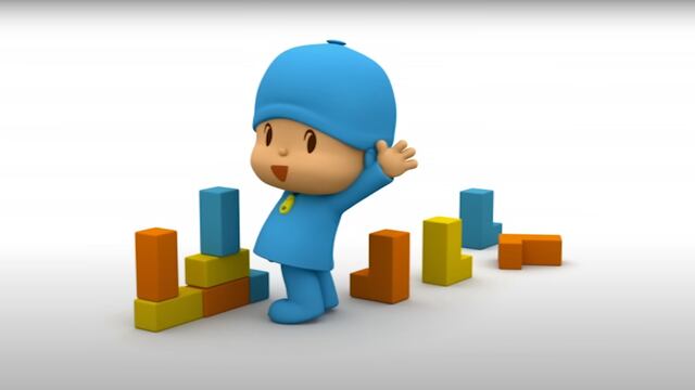Pocoyó juega con bloques de colores por el Día Internacional del Lego