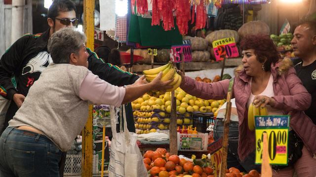 Mercado público en la capital del país.