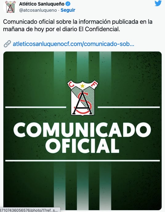 El Atlético Sanluqueño da su postura respecto a presuntos amaños de partidos.