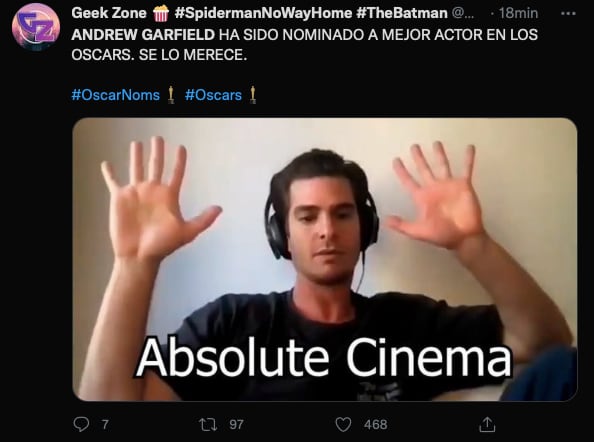 Andrew Garfield es nominado al Óscar 2022 y en redes celebran