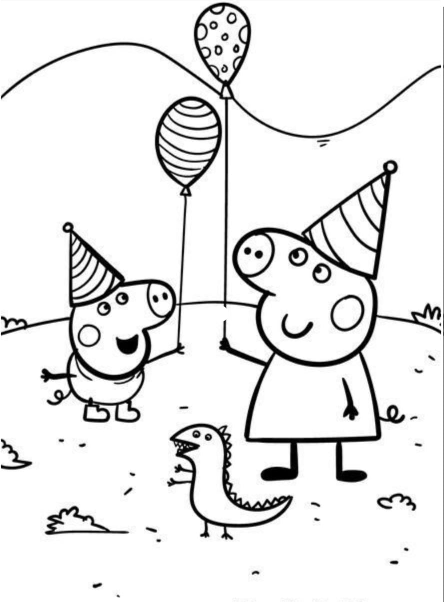 Peppa Pig con George de cumpleaños