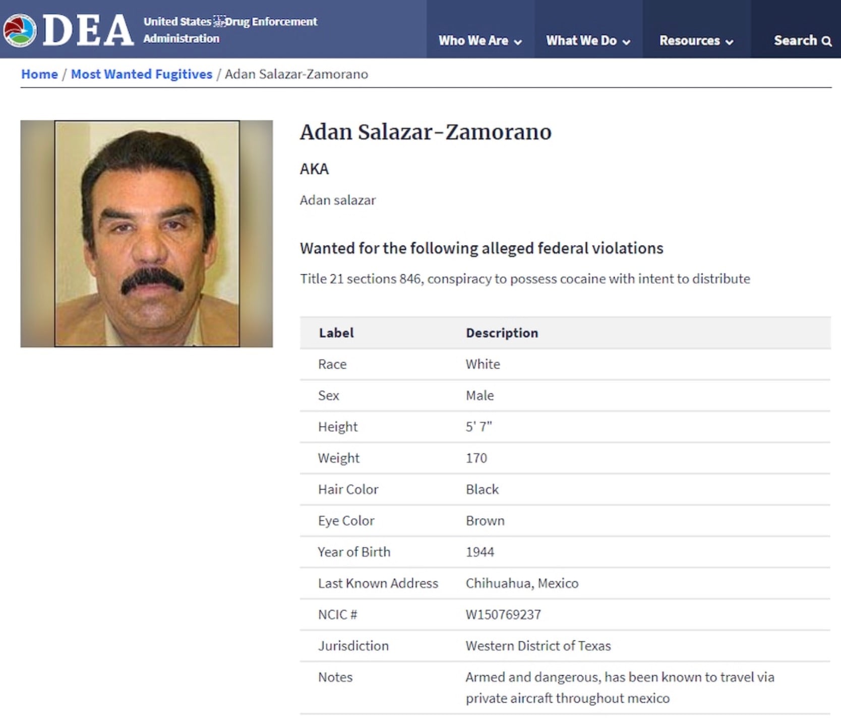 Adán Salazar Zamorano, Don Adán, ex líder de Los Salazar