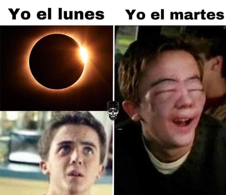 Memes de ojos rojos por el eclipse