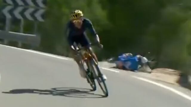 Alejandro Valverde sufrió una fuerte caída en la Vuelta a España